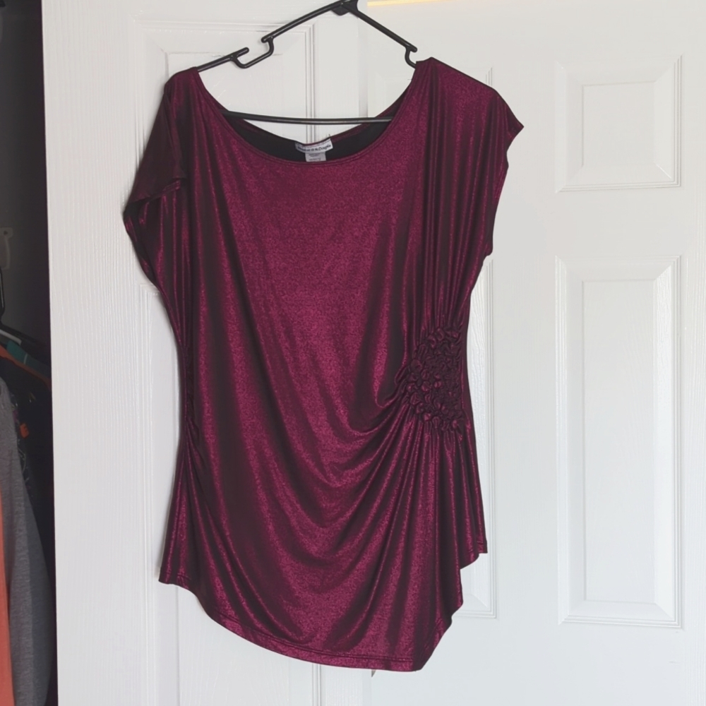 Shimmery dark pink top